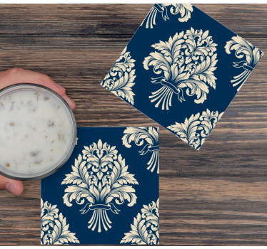 Dessous de verre vintage motif de feuilles détaillées - TenStickers