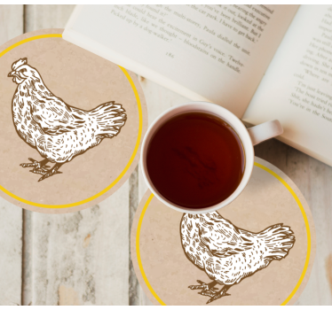 Dessous de verre vintage motif poule charmante - TenStickers