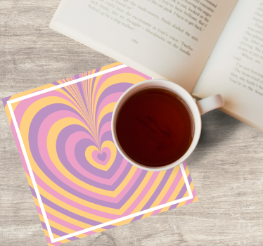 Dessous de verre vintage motifs de cœurs concentriques - TenStickers