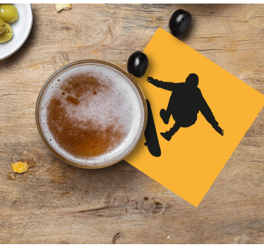 Dessous de verre vintage silhouette de skateur - TenStickers