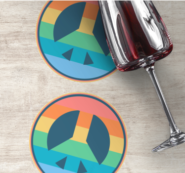 Dessous de verre vintage symbole de paix rétro - TenStickers