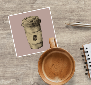 Dessous de verre vintage tasse à café illustrée - TenStickers