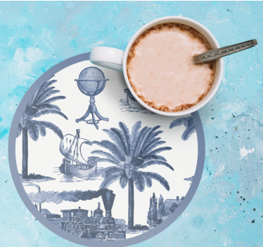 Dessous de verre vintage thème exploration classique - TenStickers