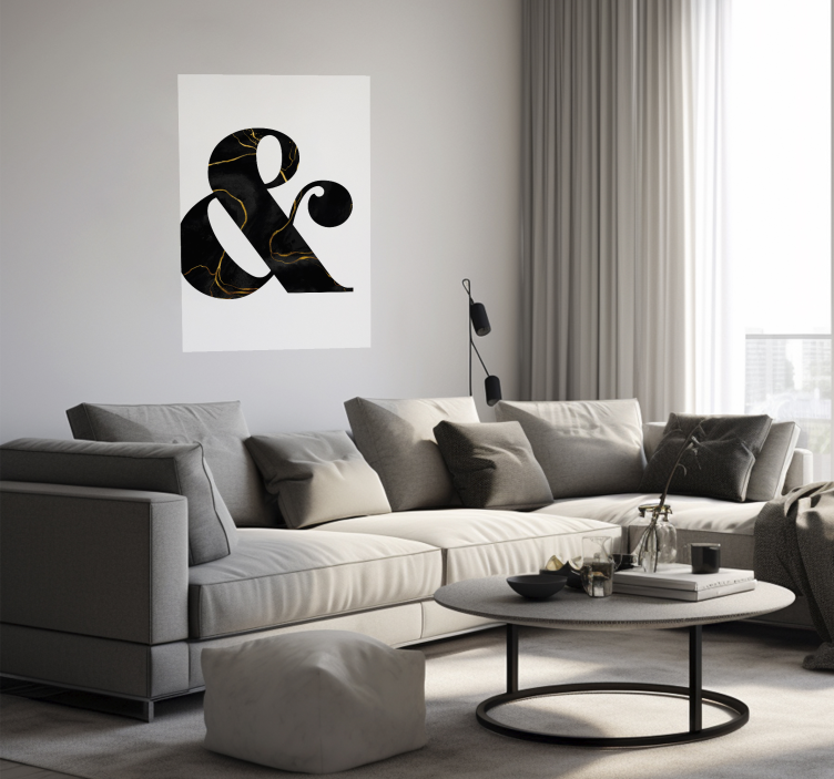 Poster minimaliste noir et blanc symbole "&" - TenStickers