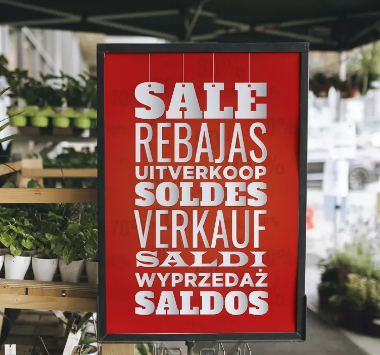 Affiche promotion de vente différentes langues - TenStickers