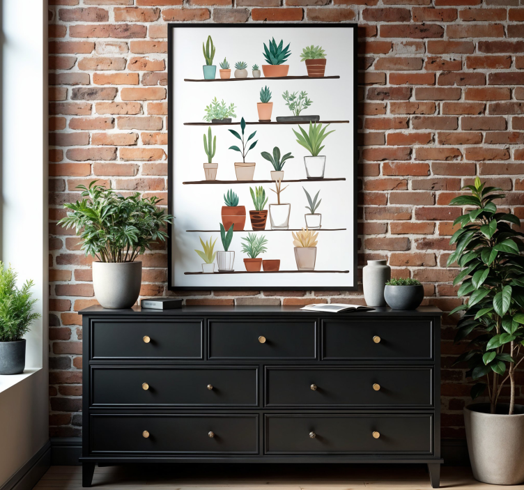 Poster dessin artistique plantes - TenStickers