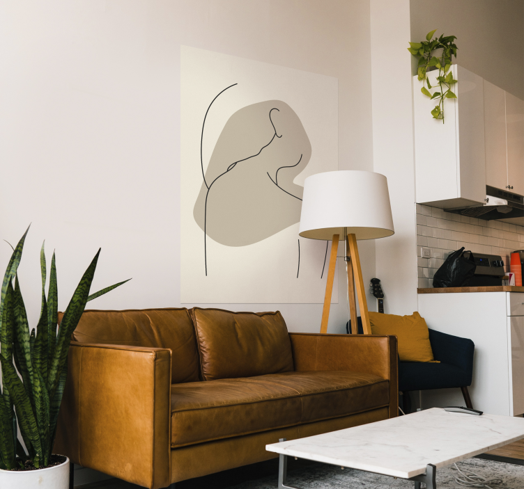 Poster figure de dos lignes art abstrait - TenStickers