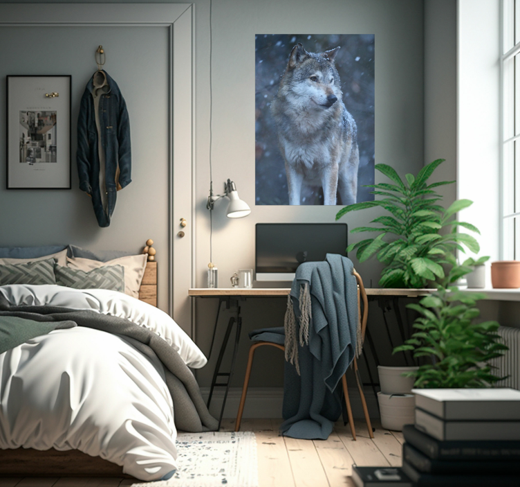 Poster loup sous la neige - TenStickers