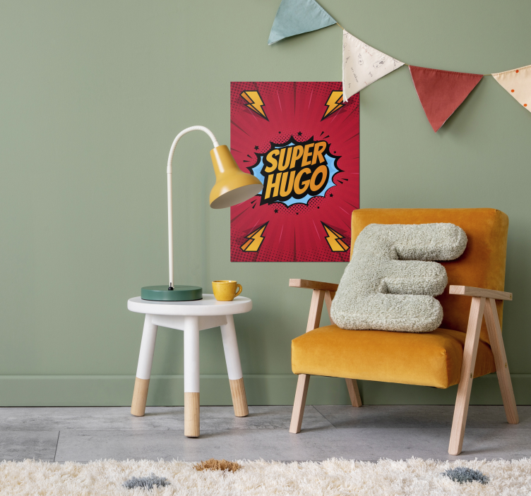 Poster motif super héros avec prénom - TenStickers