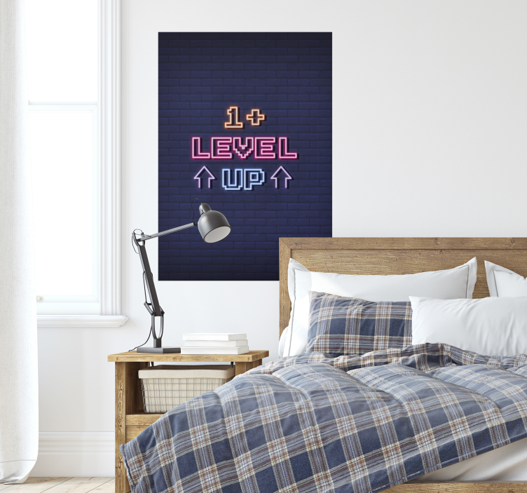 Poster mural motif gamer Level up - TenStickers