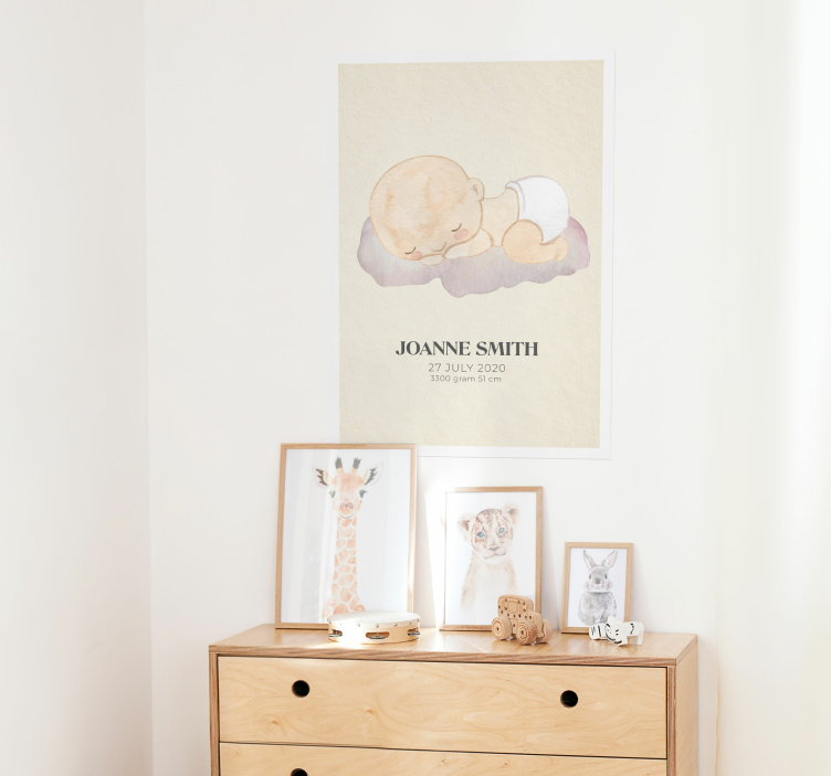Affiche chambre enfant bébé né amour - TenStickers