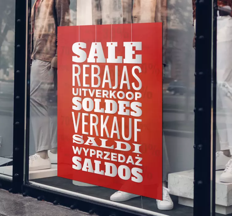 Affiche promotion de vente différentes langues - TenStickers