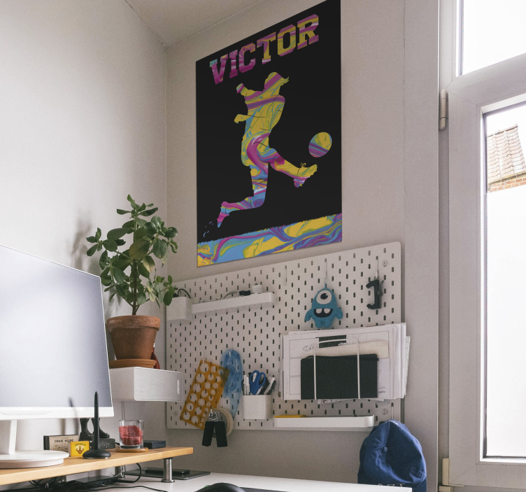 Poster silhouette footballeur avec prénom - TenStickers