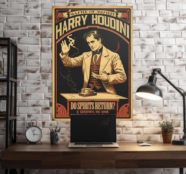 Poster vintage magicien houdini - TenStickers