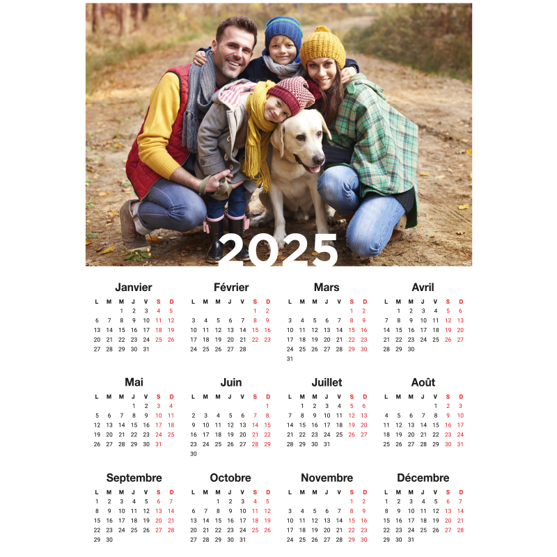 Poster personnalisé calendrier 2025 - TenStickers