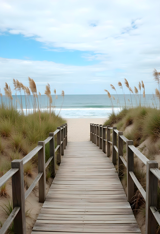 Poster photo réaliste plage venteuse - TenStickers