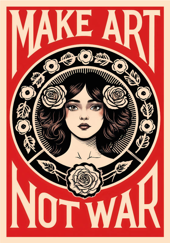 Affiche art make art not war - TenStickers