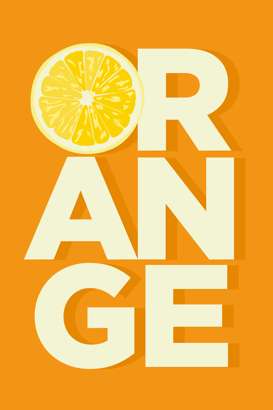 Affiche cuisine texte orange tranché - TenStickers