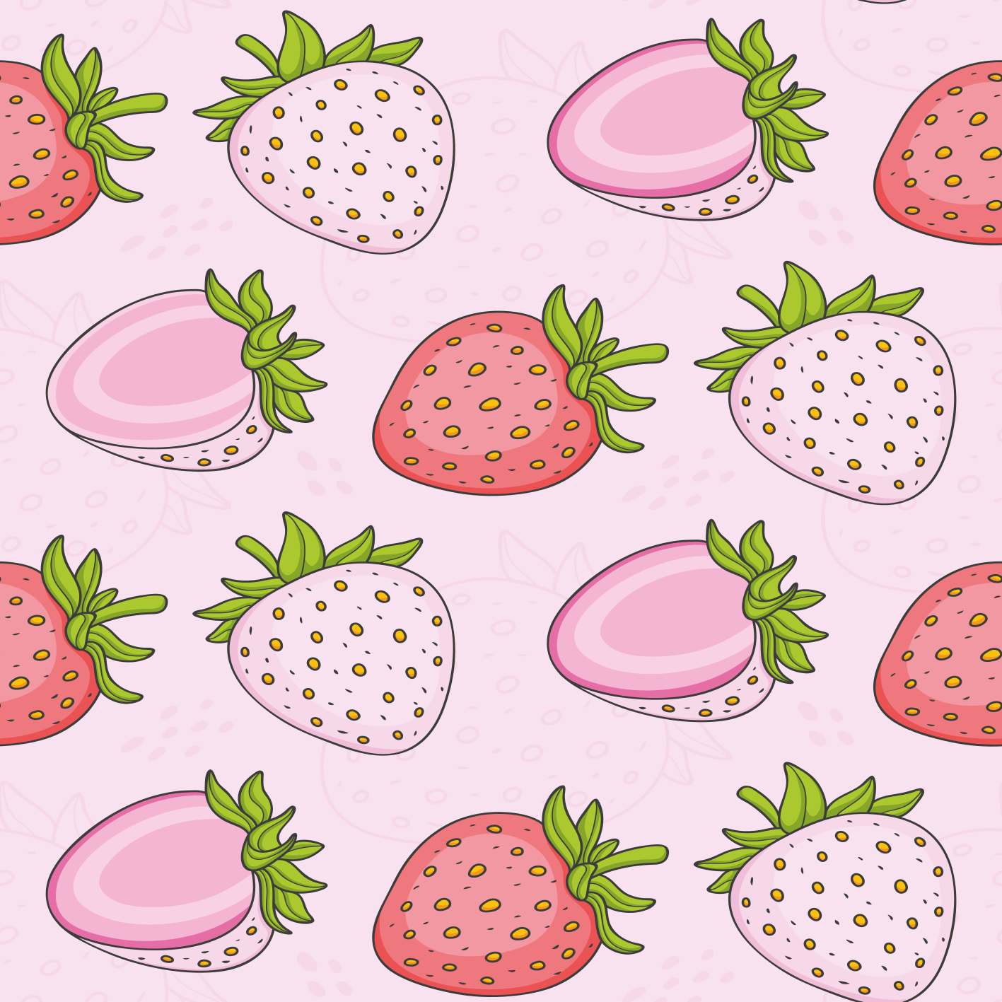 Affiche cuisine fraises roses et rouges sans couture - TenStickers
