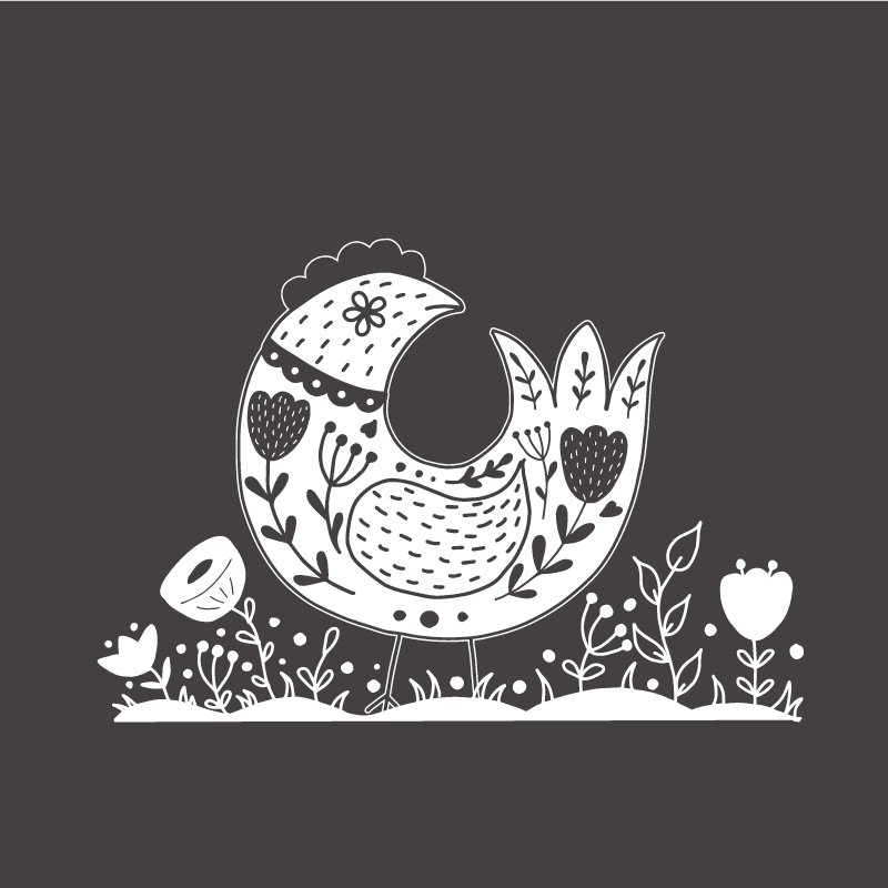 Affiche cuisine poules fières avec motif floral polonais - TenStickers