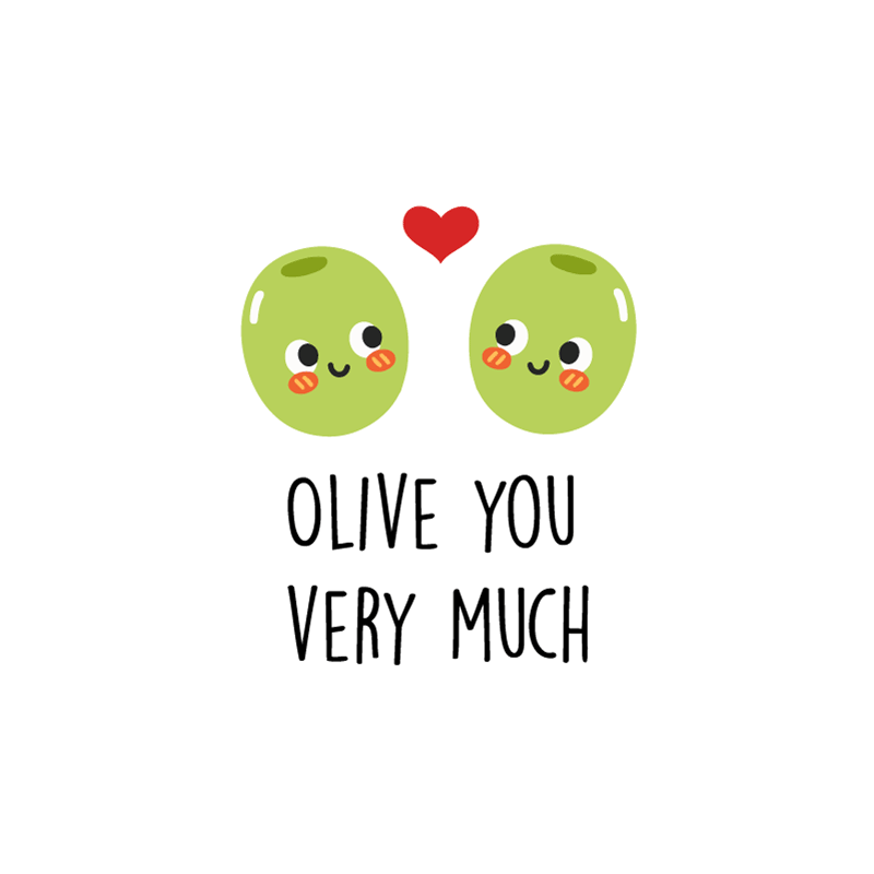 Affiche cuisine citation amusante avec olives - TenStickers