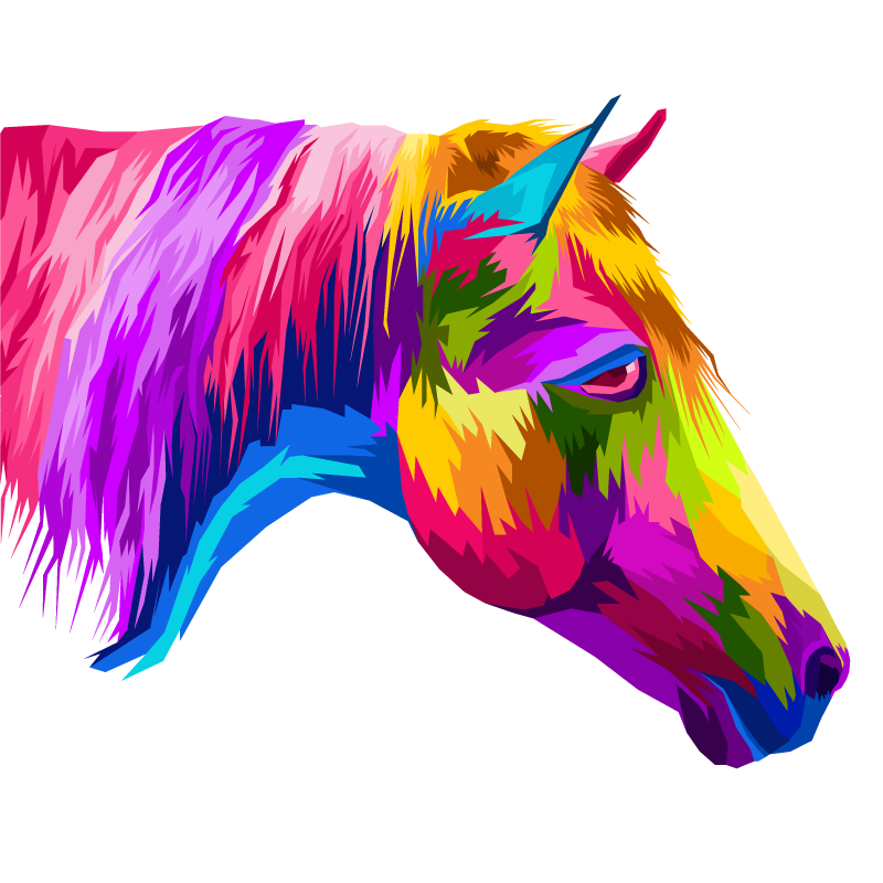Affiche pour salon chevaux multicolores - TenStickers