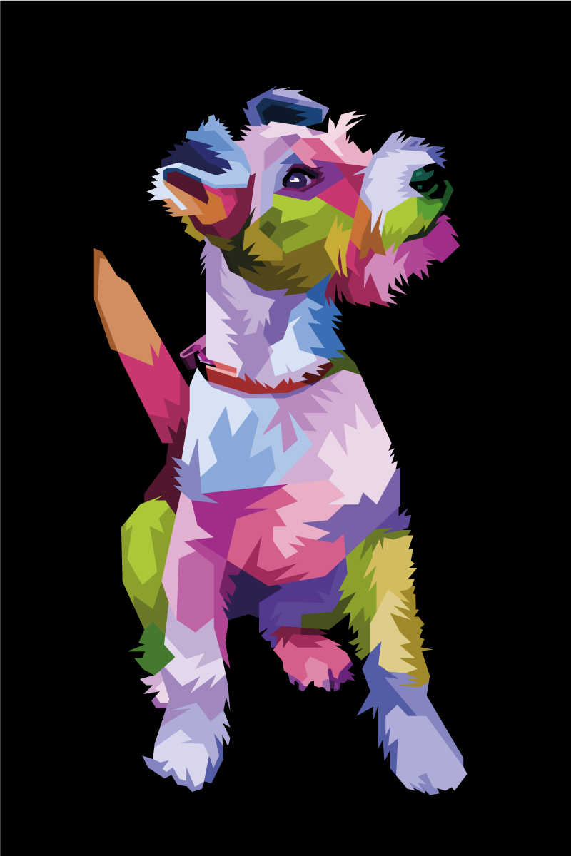 Affiche pour salon animaux géométriques fox terrier - TenStickers