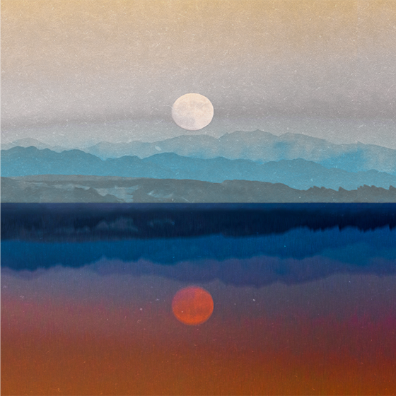 Affiche pour salon design de belle lune spatiale - TenStickers