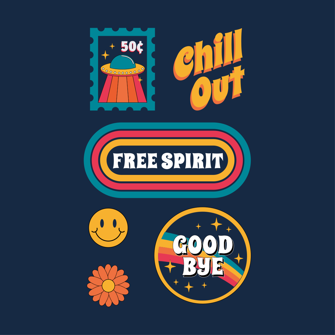 Affiche pour salon ambiance détente années 70 - TenStickers