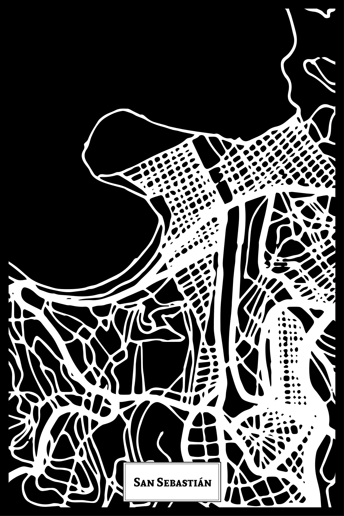 Affiche pour salon carte topographique San Sebastián - TenStickers