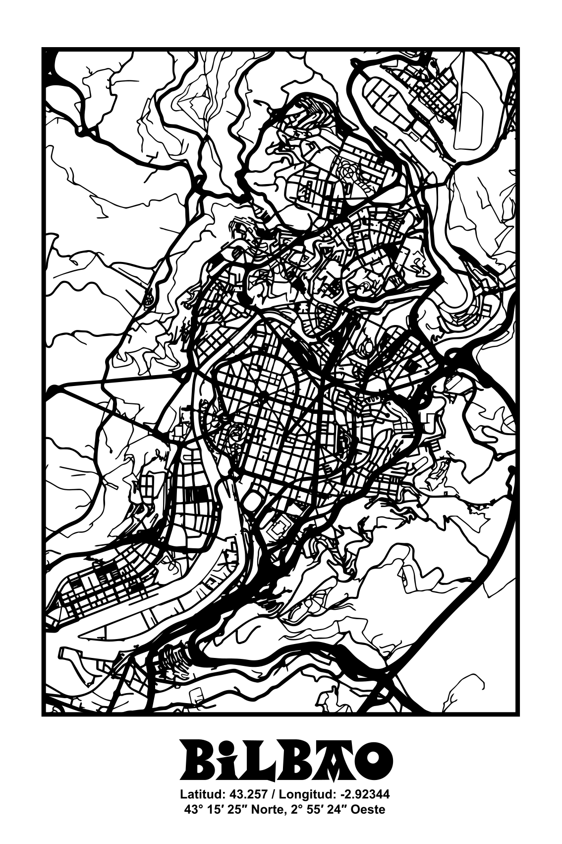 Affiche pour salon bilbao topographique - TenStickers
