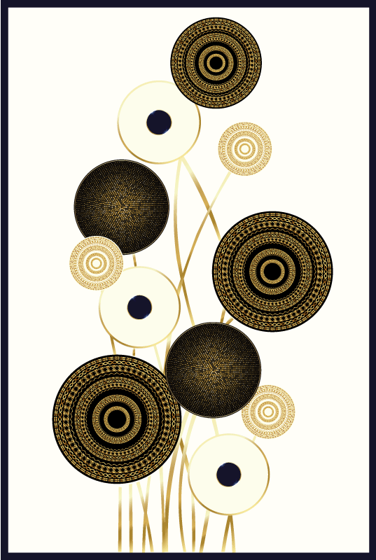 Affiche pour salon décoration glamour cercles - TenStickers