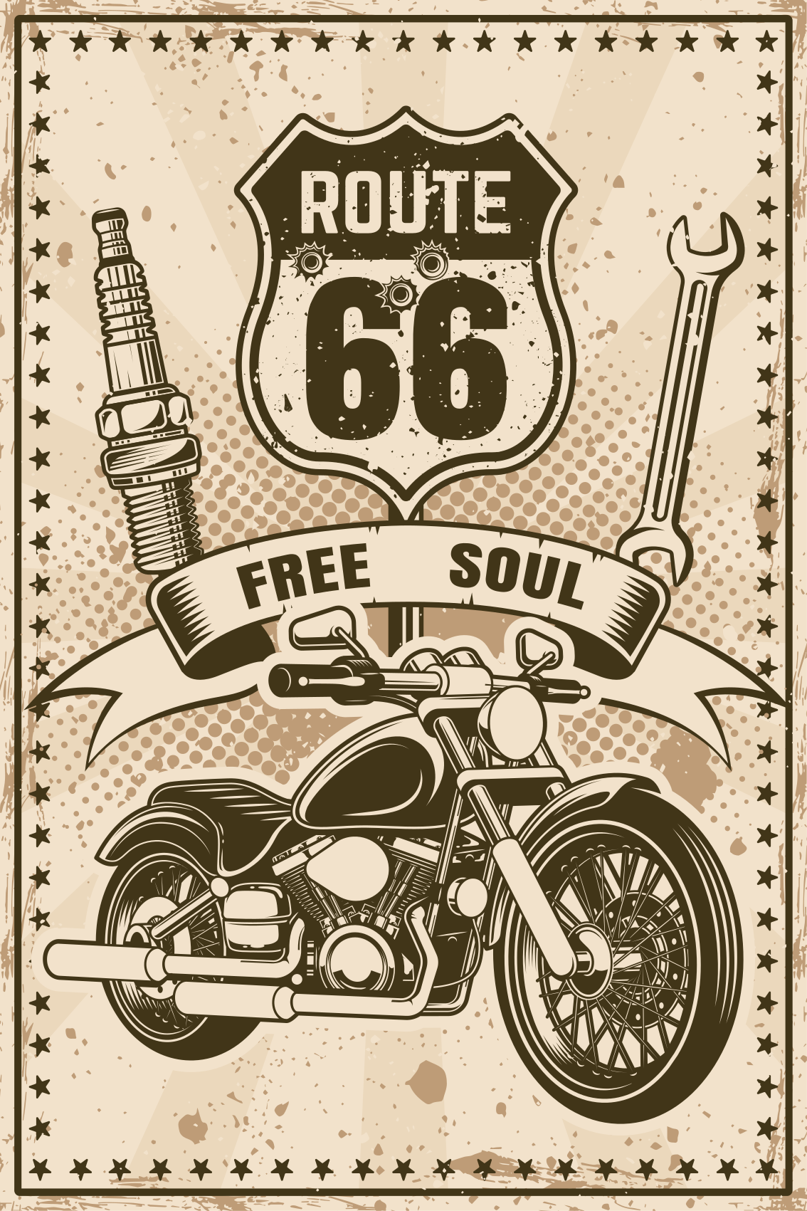 Affiche pour salon moto route 66 - TenStickers