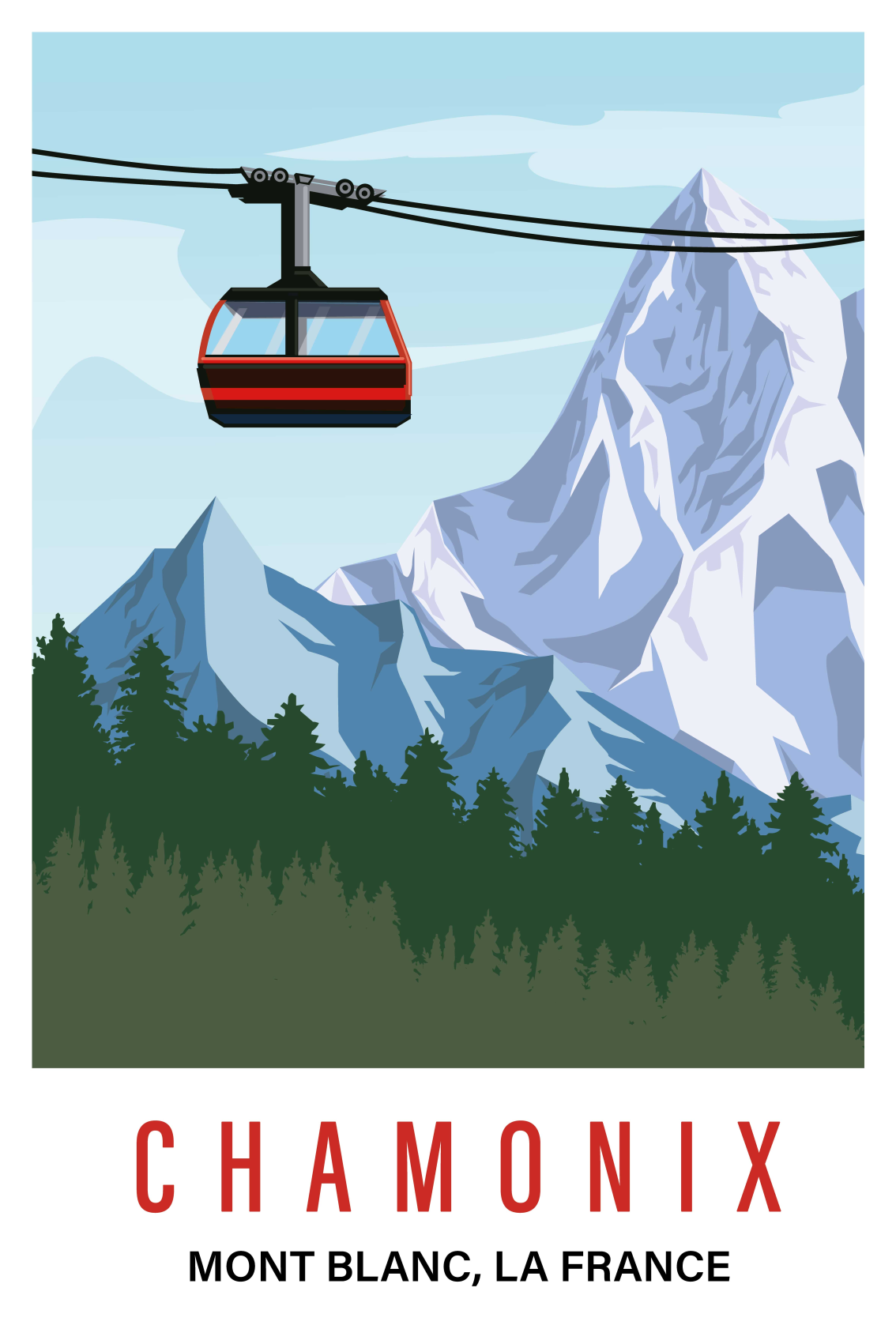 Affiche pour salon montagne de chamonix - TenStickers