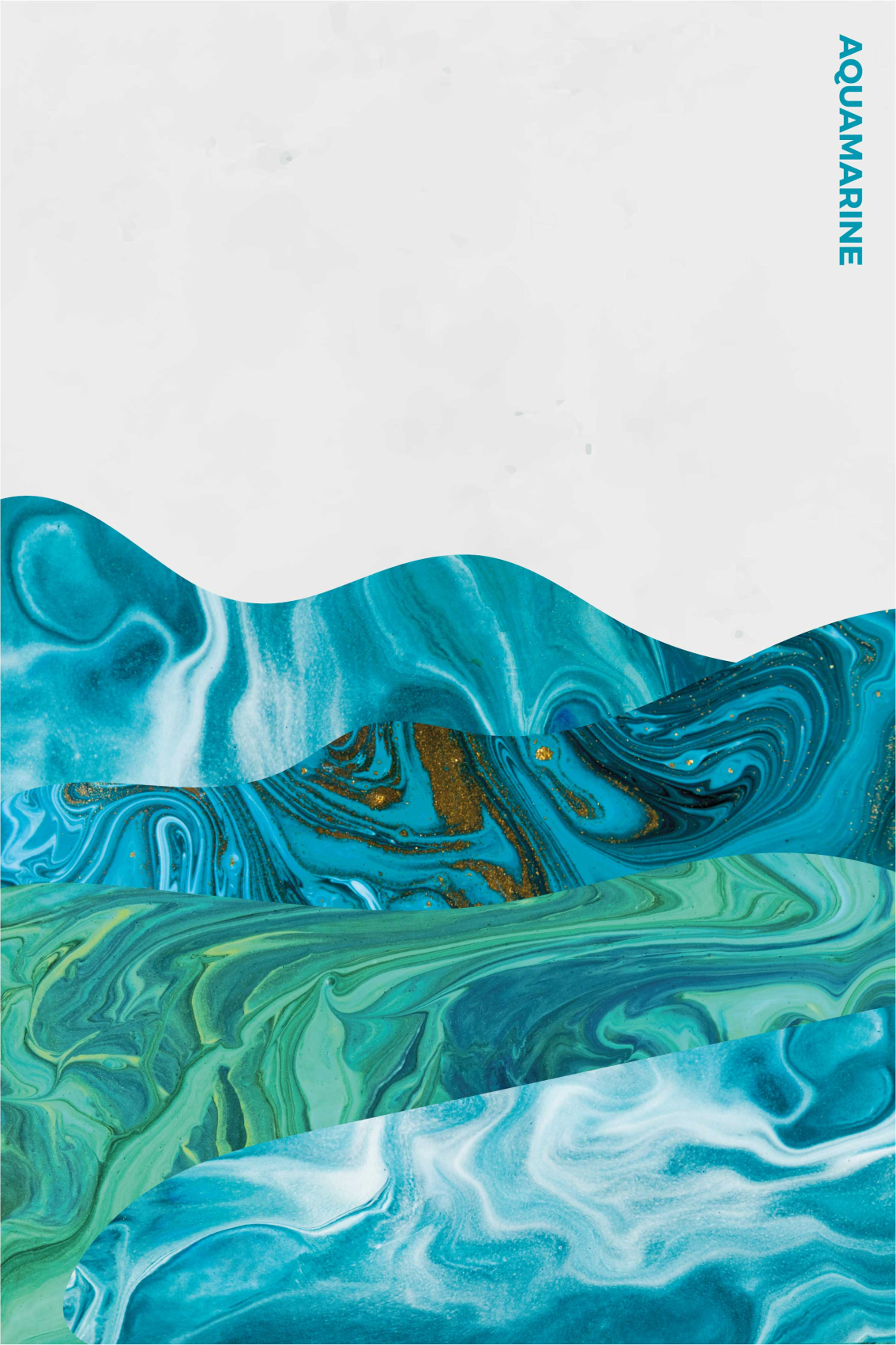 Affiche pour salon lignes courbes aquamarine - TenStickers