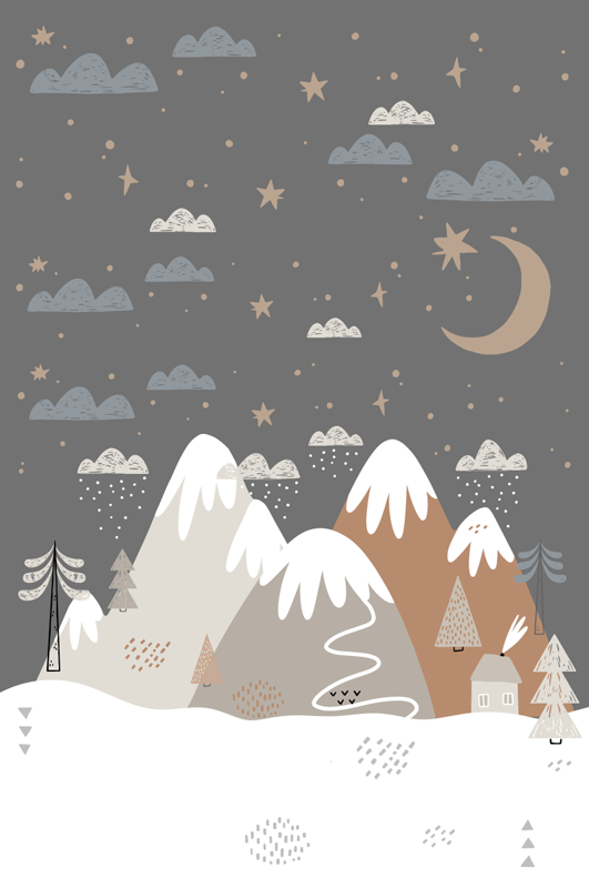 Affiche chambre enfant montagnes - TenStickers