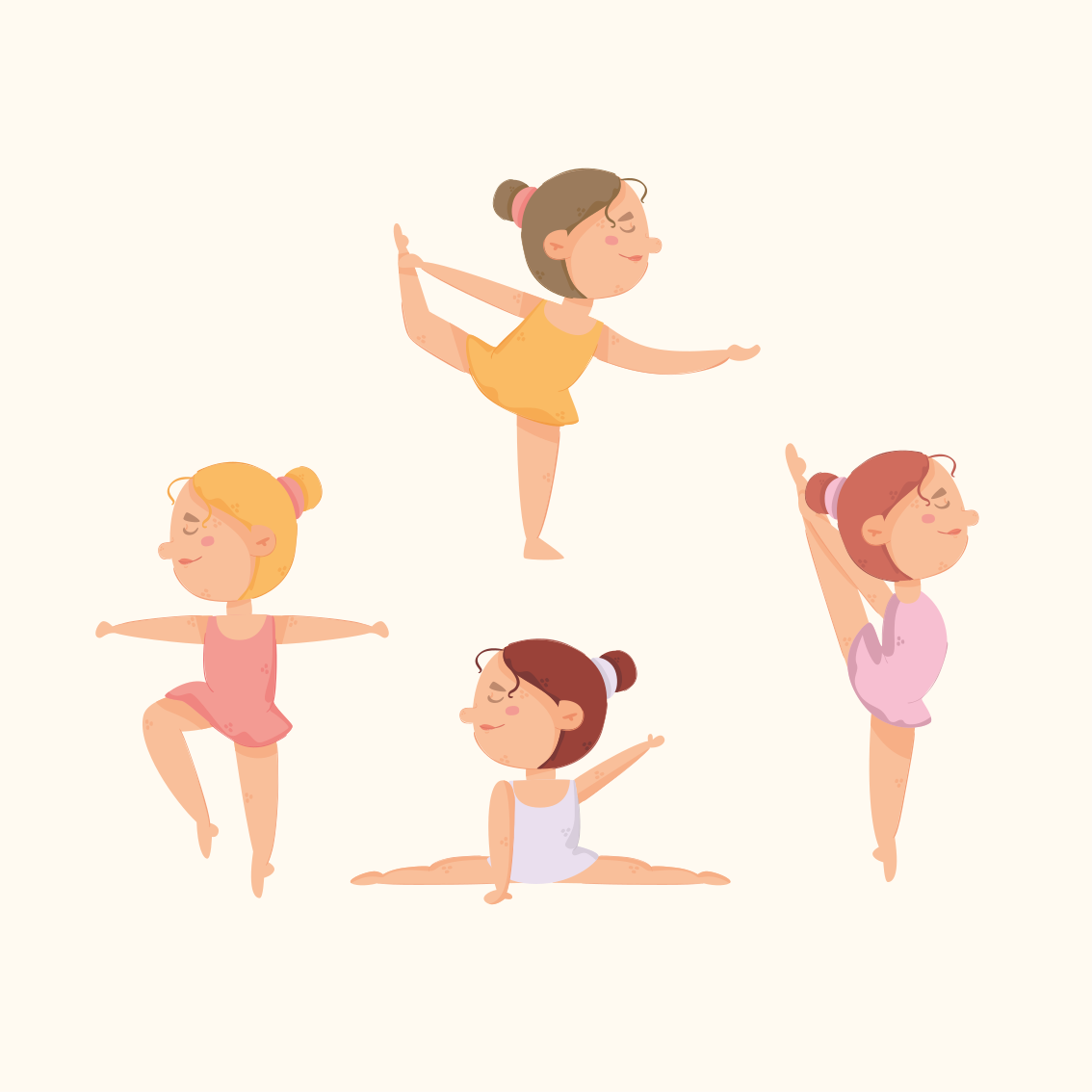 Affiche chambre enfant danseuses en étirement - TenStickers