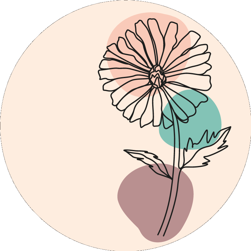 Poster fleurs et plantes dessin lin fleur marguerite - TenStickers