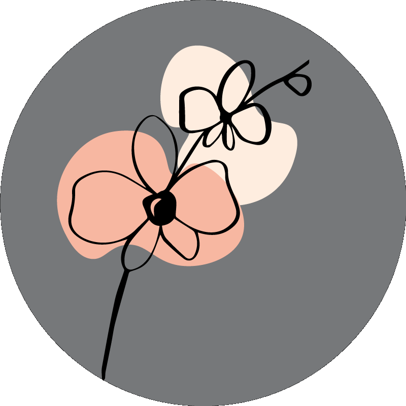 Poster fleurs et plantes design abstrait d'orchidées - TenStickers