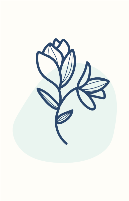 Poster fleurs et plantes illustration botanique outline - TenStickers