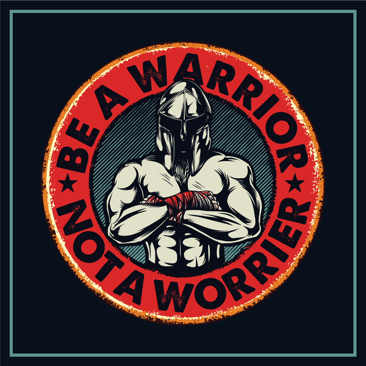 Poster chambre ado citation - sois un guerrier pas un inquiet - TenStickers