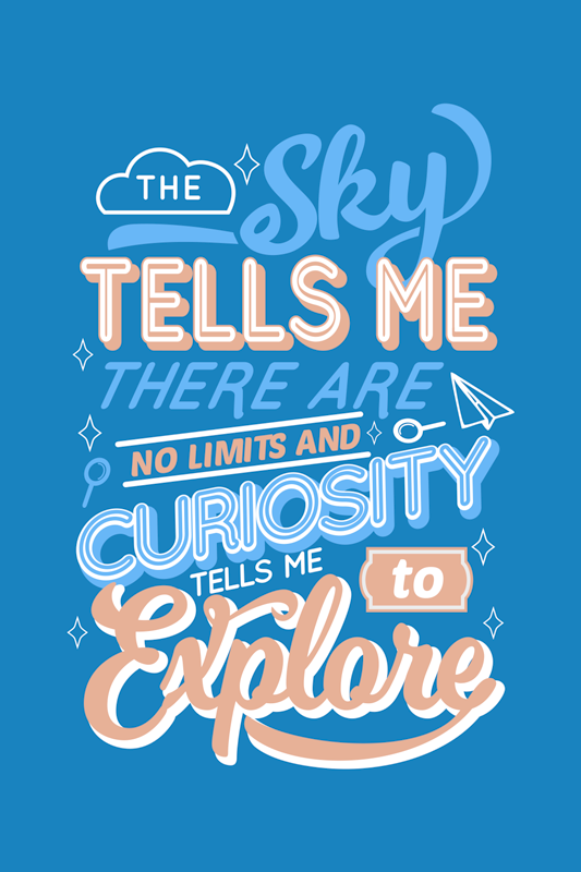 Poster chambre ado citation sur la curiosité - TenStickers
