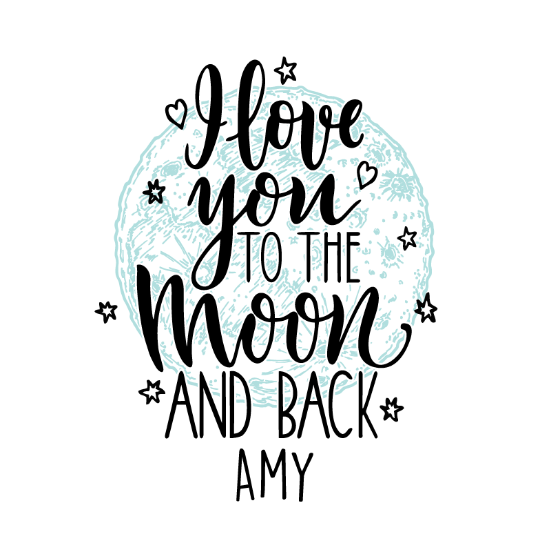 Affiche festivités et événements je t'aime lune - TenStickers