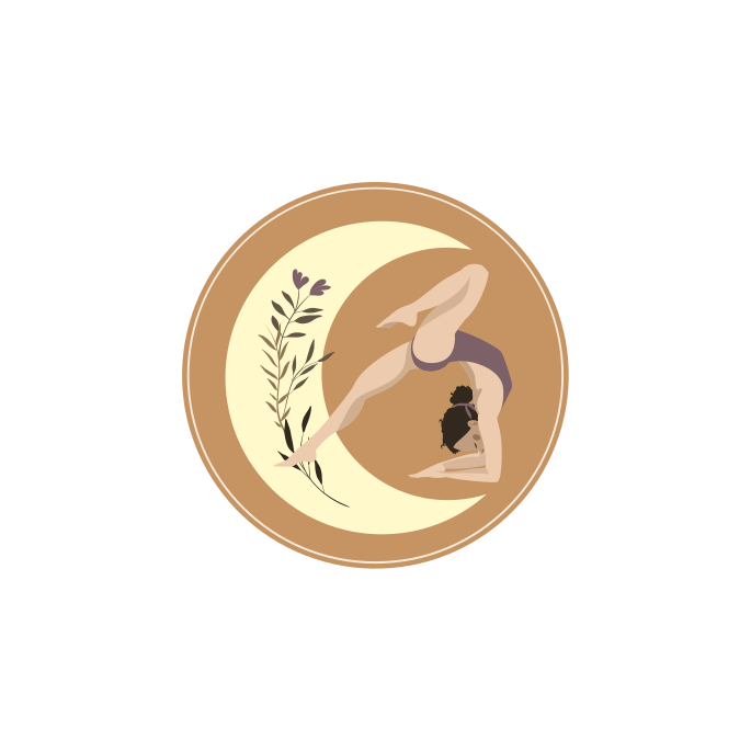 Affiche sport illustration de pose de yoga avec lune - TenStickers