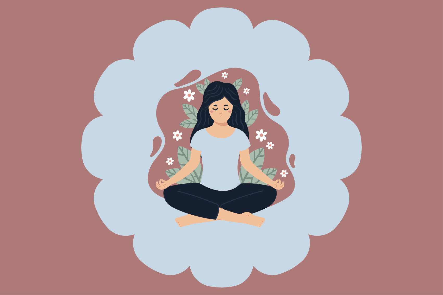 Affiche sport illustration de pratique du yoga - TenStickers