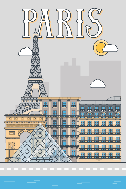 Affiche villes et pays paris - TenStickers