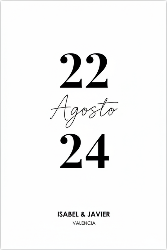 Poster personnalisé date de mariage minimaliste - TenStickers