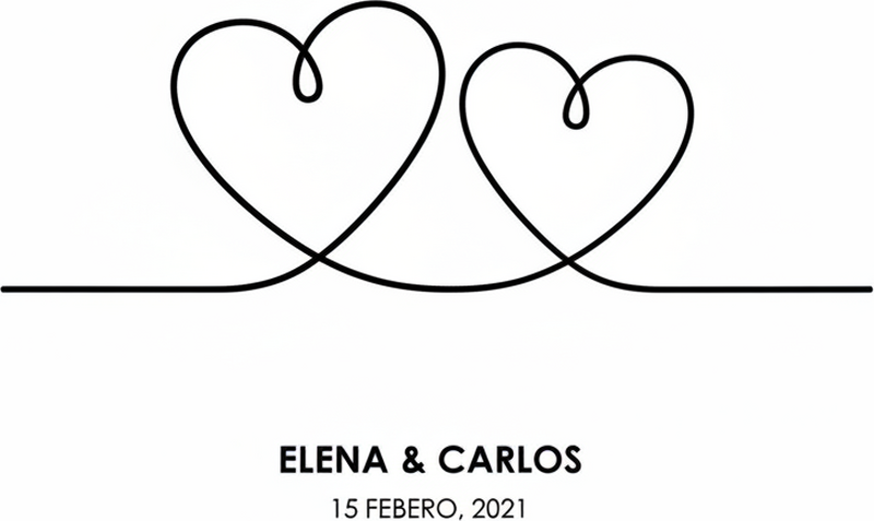 Poster personnalisé cœur en ligne unique - TenStickers