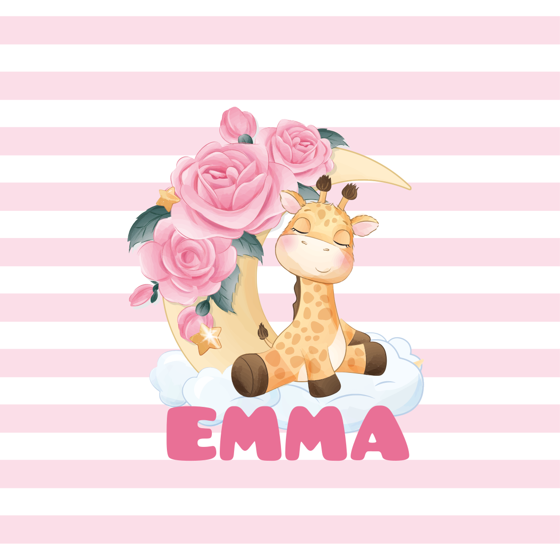 Poster personnalisé portrait de girafe mignonne - TenStickers
