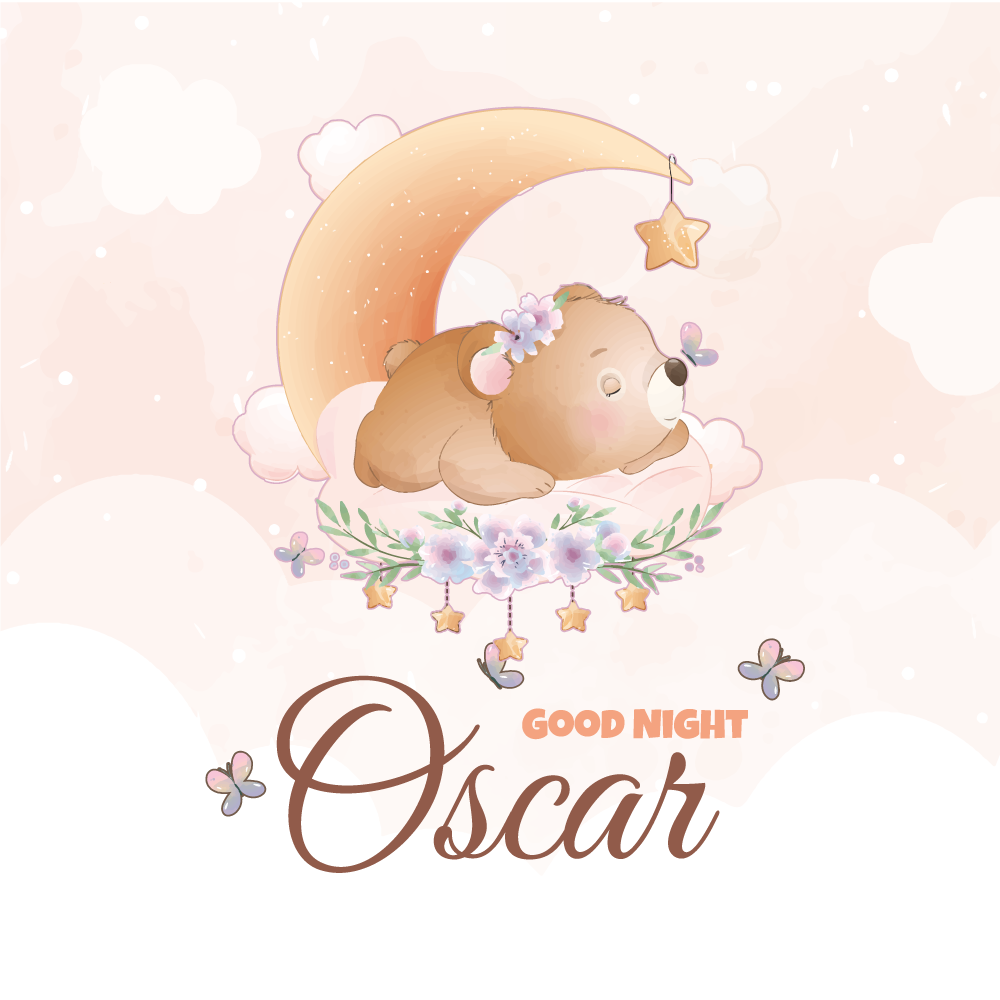 Poster personnalisé ours bonne nuit - TenStickers